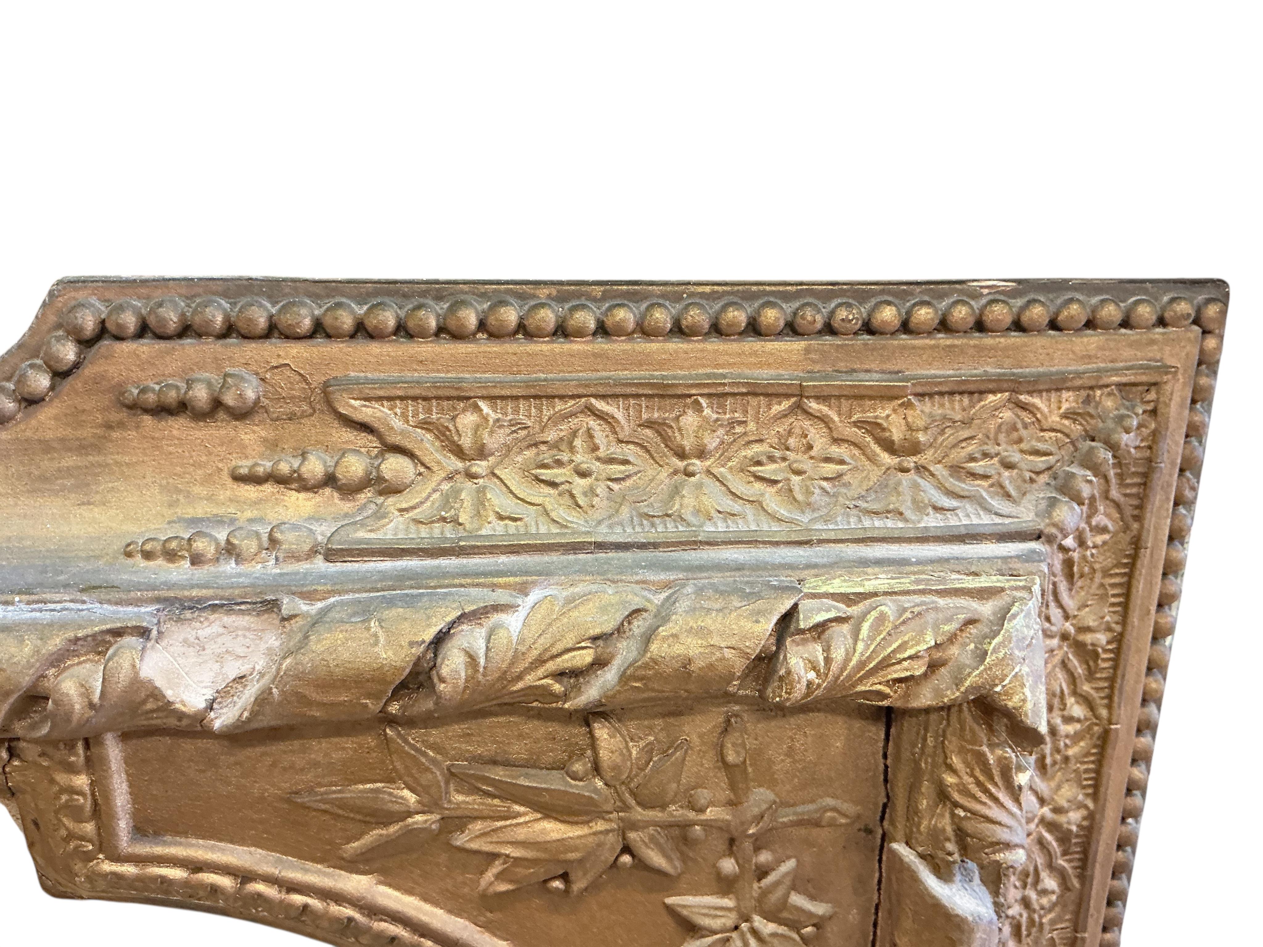 A Victorian giltwood and composition overmantel mirror, width 136cm, height 144cm